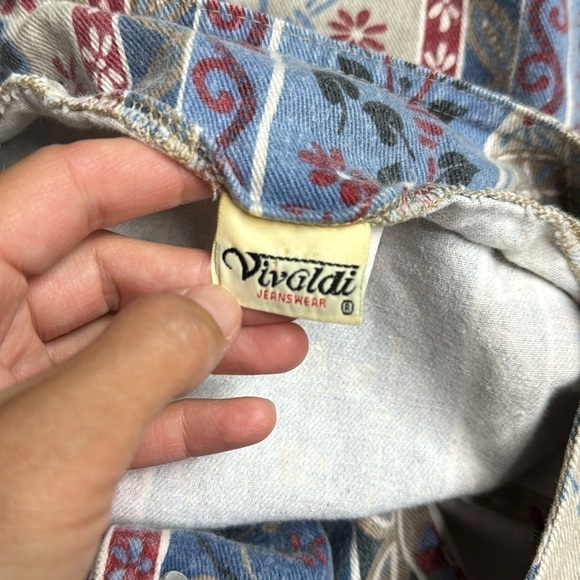 Vivaldi Jeanswear Floral Vest Size Large USA 90s - Picture 3 of 4